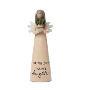 Bright Blessings 5.25" Angel Figurine Daughter You are Loved Always Decorative Mirror,Home Decor Mirror