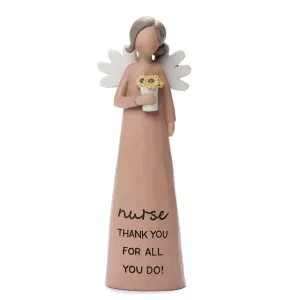 Bright Blessings 5.25" Angel Figurine with Sunflower Bouquet Nurse Thank You For All You Do! Decorative Mirror,Home Decor Mirror