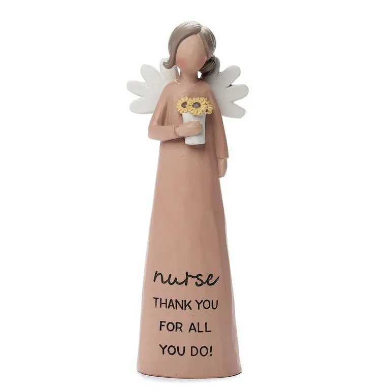 Bright Blessings 5.25" Angel Figurine with Sunflower Bouquet Nurse Thank You For All You Do! Decorative Mirror,Home Decor Mirror