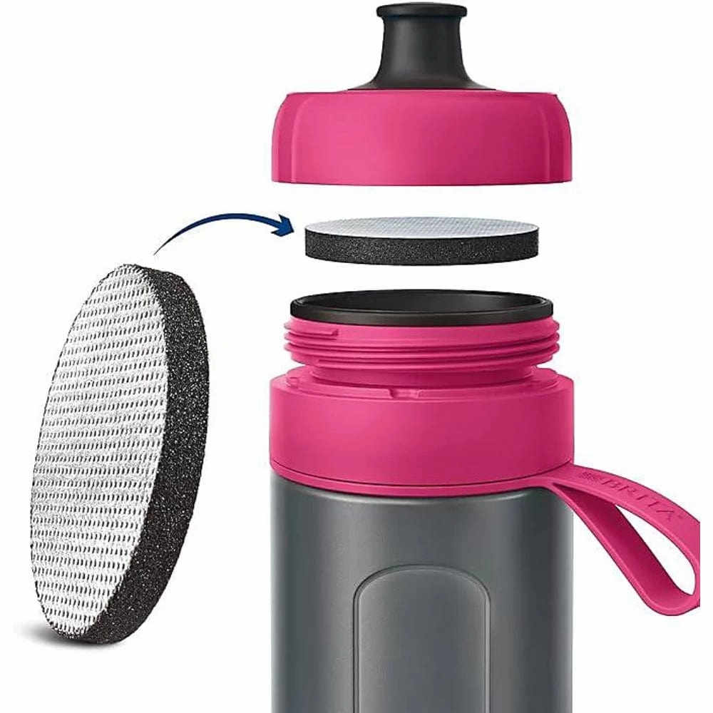 BRITA Fill & Go Filter Water Bottle 600ml In Pink