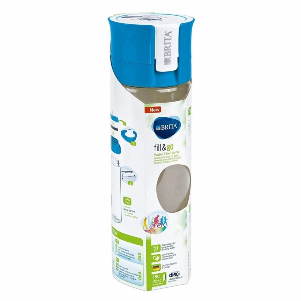 BRITA Fill&Go Vital Water Bottle & 1 Filter Water Filter Bottle In Blue