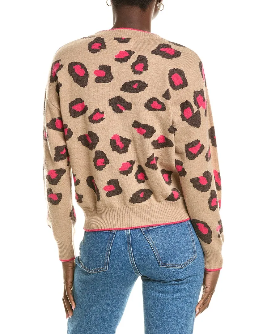 Brodie Cashmere Wool & Cashmere-Blend Intarsia Leopard Cardigan