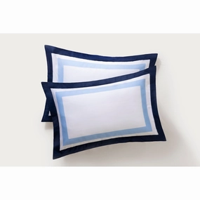 Brooks Brothers Double Border Cotton Sateen Sham Case Pair pillowcases,cotton pillow covers,bed linen