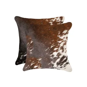 Brown & White Peppered Cowhide Pillow Set storage cart, utility cart