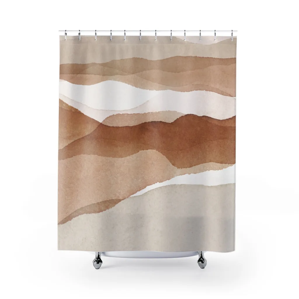 Brown Blush Beige Abstract Shower Curtain Lighting,Home Lighting