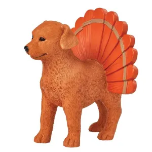 Brown Dog with Thanksgiving Turkey Costume Mini Figurine 3" Decorative Mirror,Home Decor Mirror