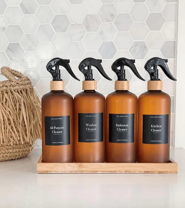 Brown Frost Bottle with Bamboo Spray - 500ml