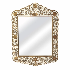 Brown Bone Inlay Mosaic Floral Wall Mirror Cutting Board,Kitchen Board