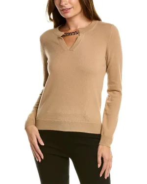 Bruno Magli Chain Trim Cashmere Sweater