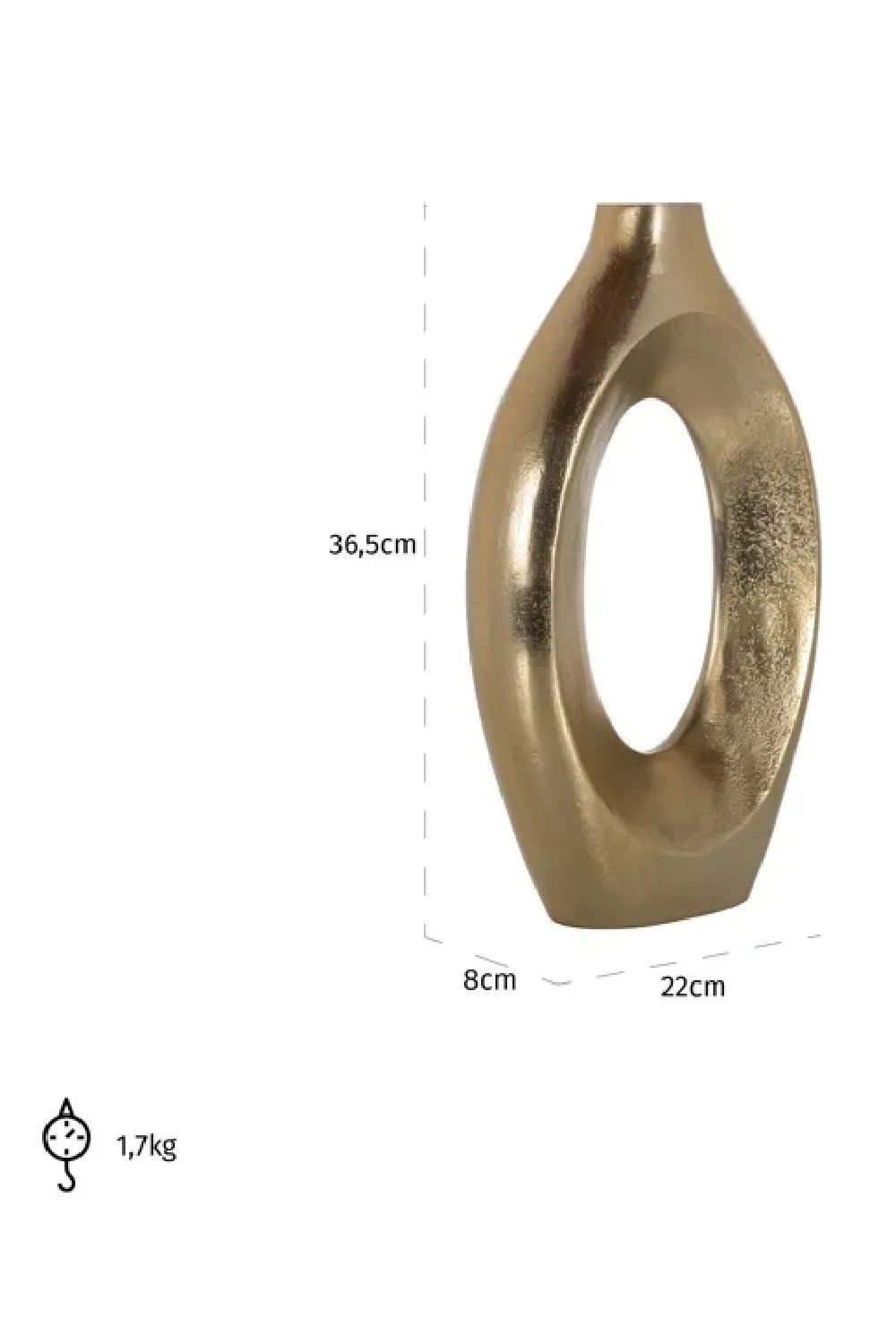 Brushed Gold Modern Vase | OROA Alma