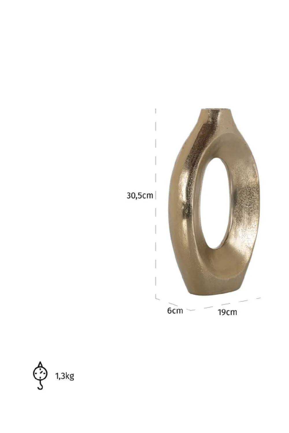 Brushed Gold Modern Vase | OROA Alma