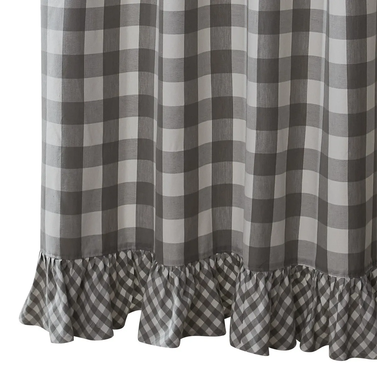 Buffalo Grey Check Ruffled Shower Curtain