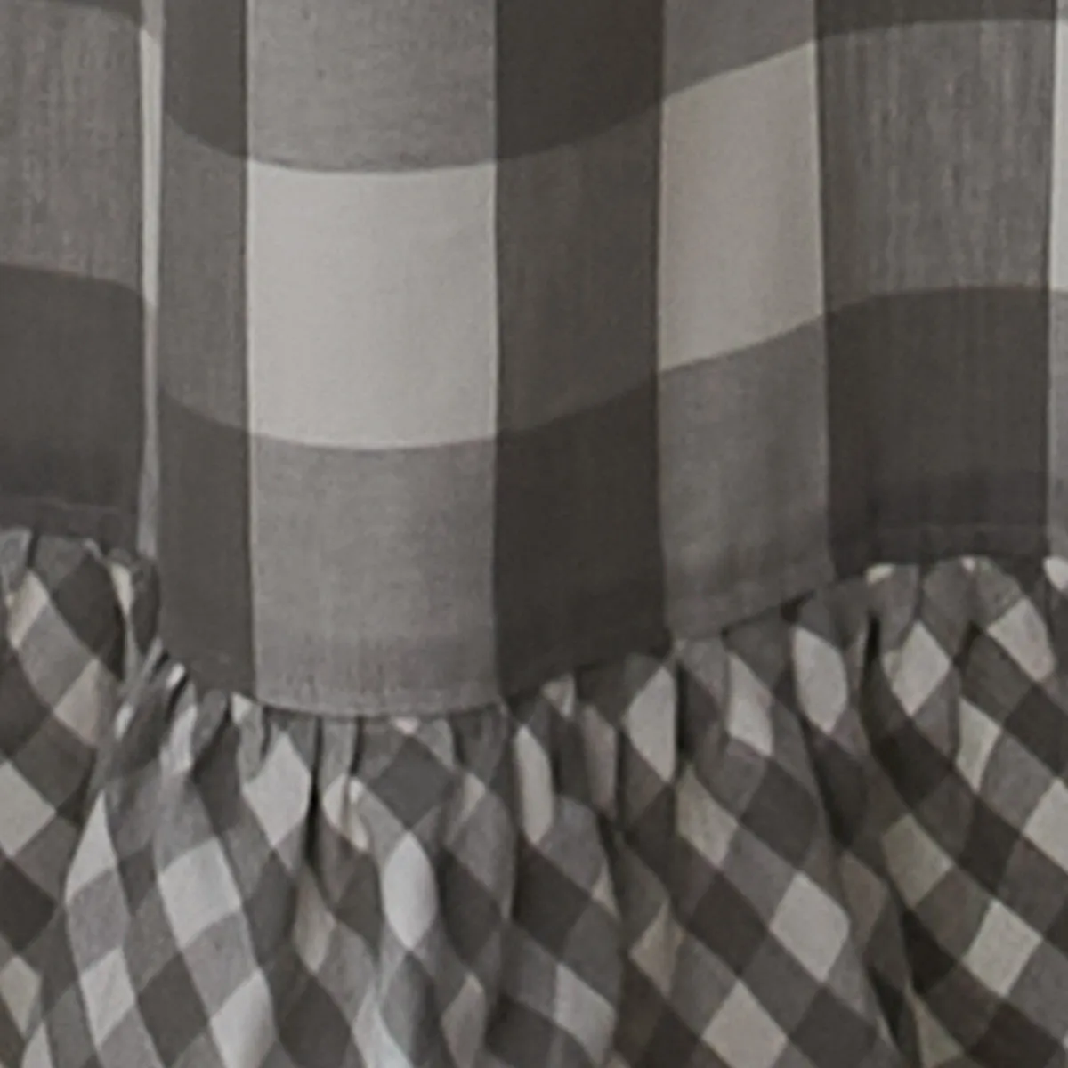 Buffalo Grey Check Ruffled Shower Curtain