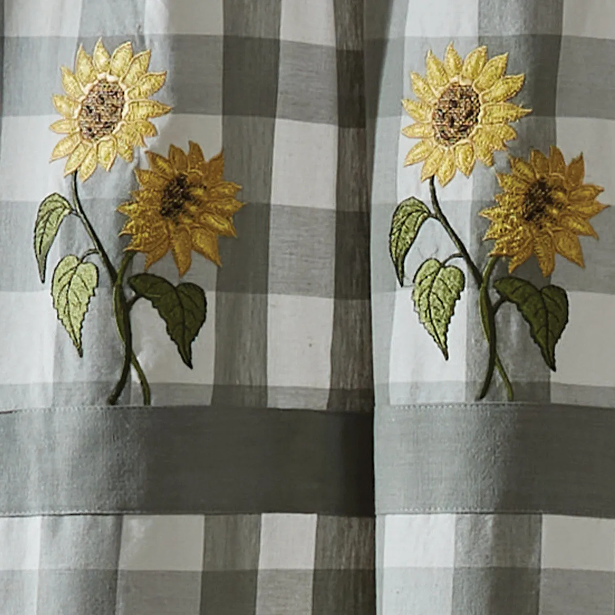 Buffalo Grey Check Sunflower Shower Curtain