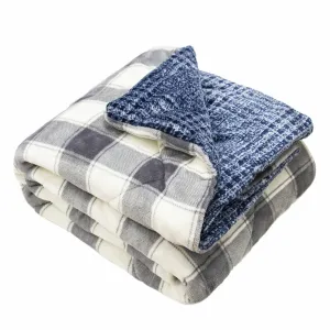 Buffalo Grey Printed Velvet and Velvet Throw Blanket bookcase, standing shelf