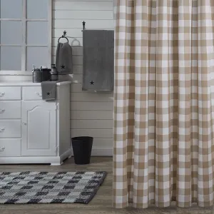Buffalo Natural Check Shower Curtain Lighting,Lamps Fixtures