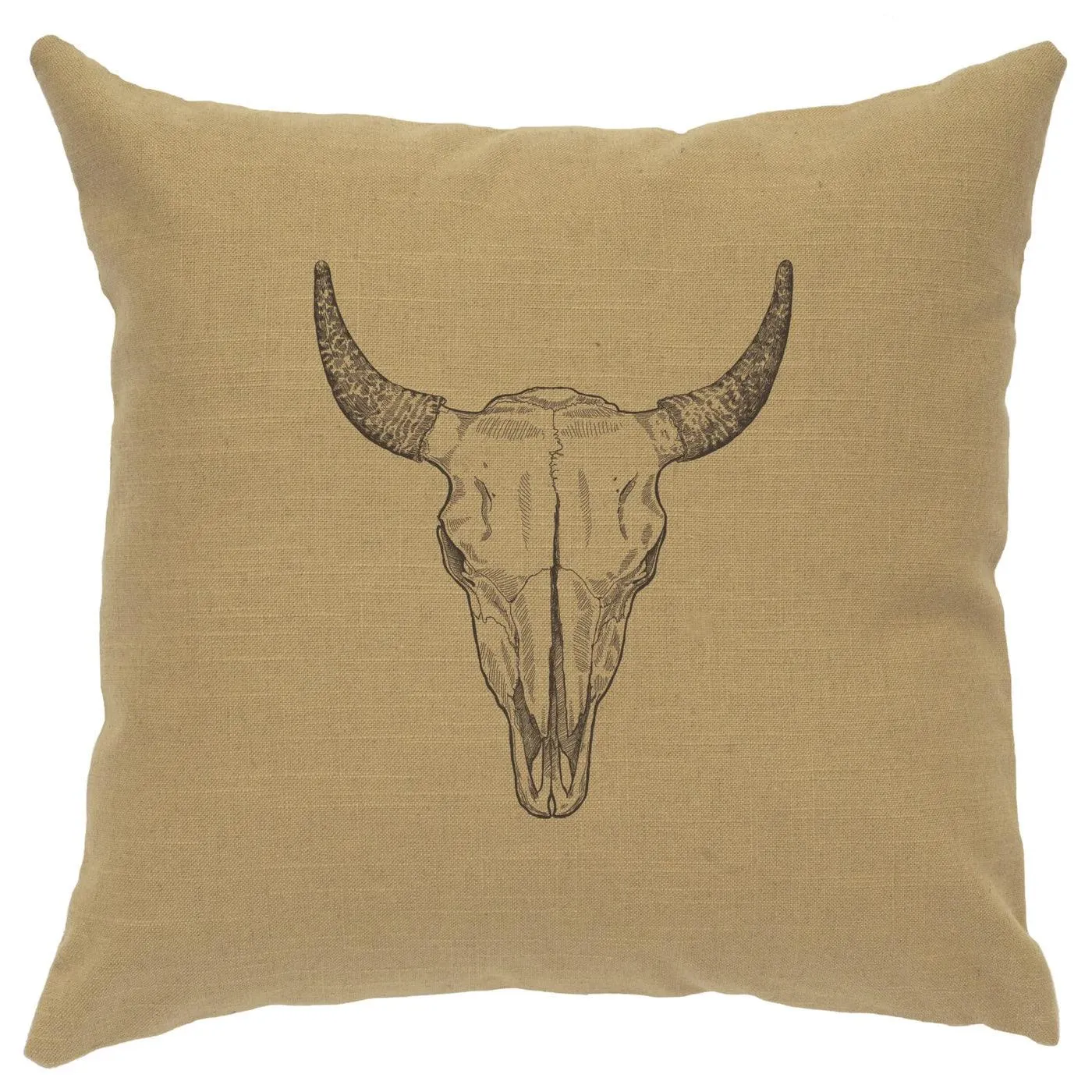 Bull Skull Image Throw Pillows - 8 Colors