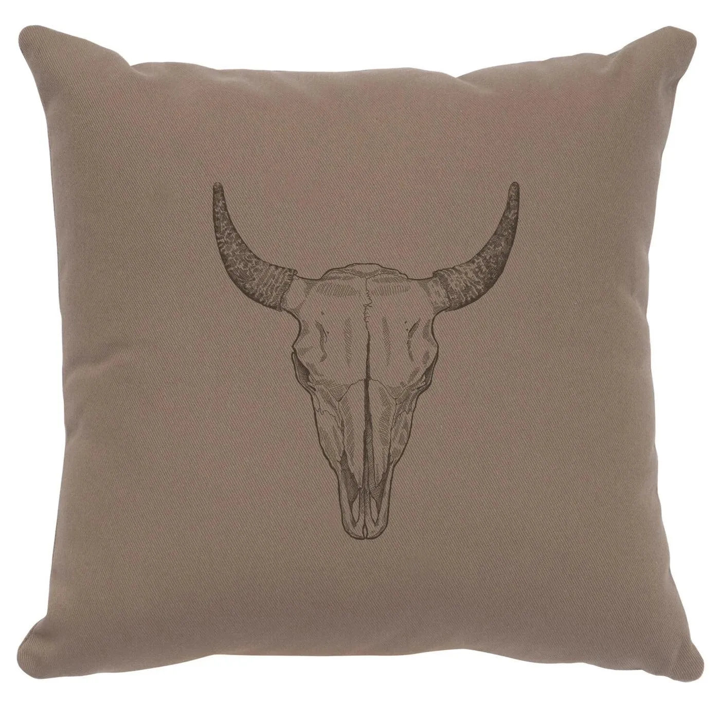 Bull Skull Image Throw Pillows - 8 Colors