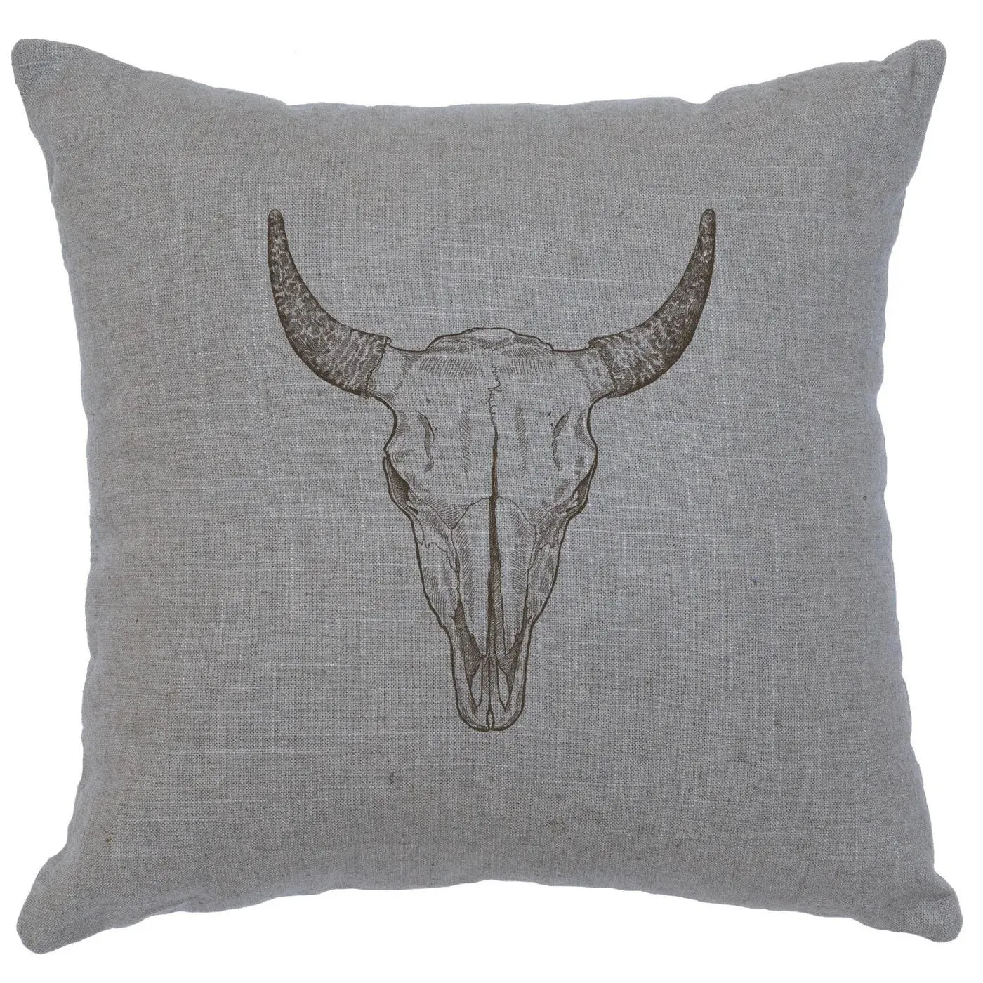 Bull Skull Image Throw Pillows - 8 Colors