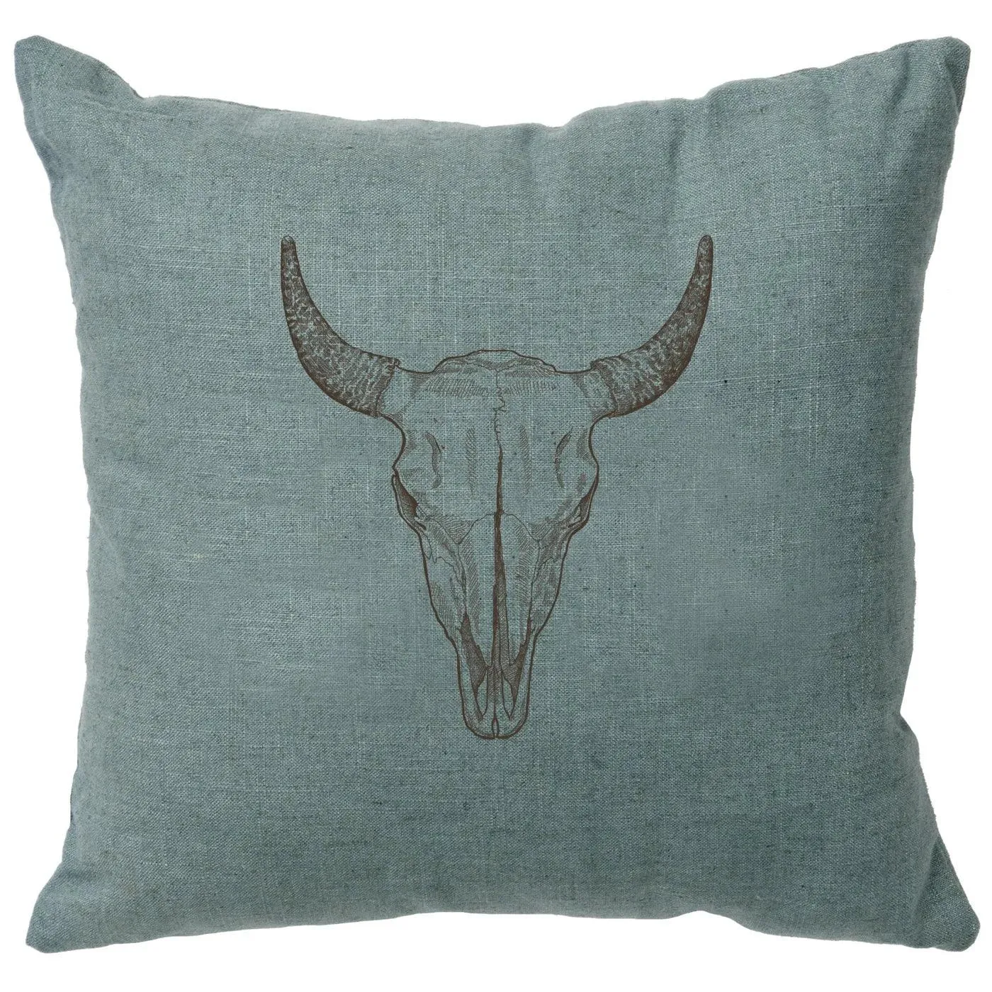 Bull Skull Image Throw Pillows - 8 Colors