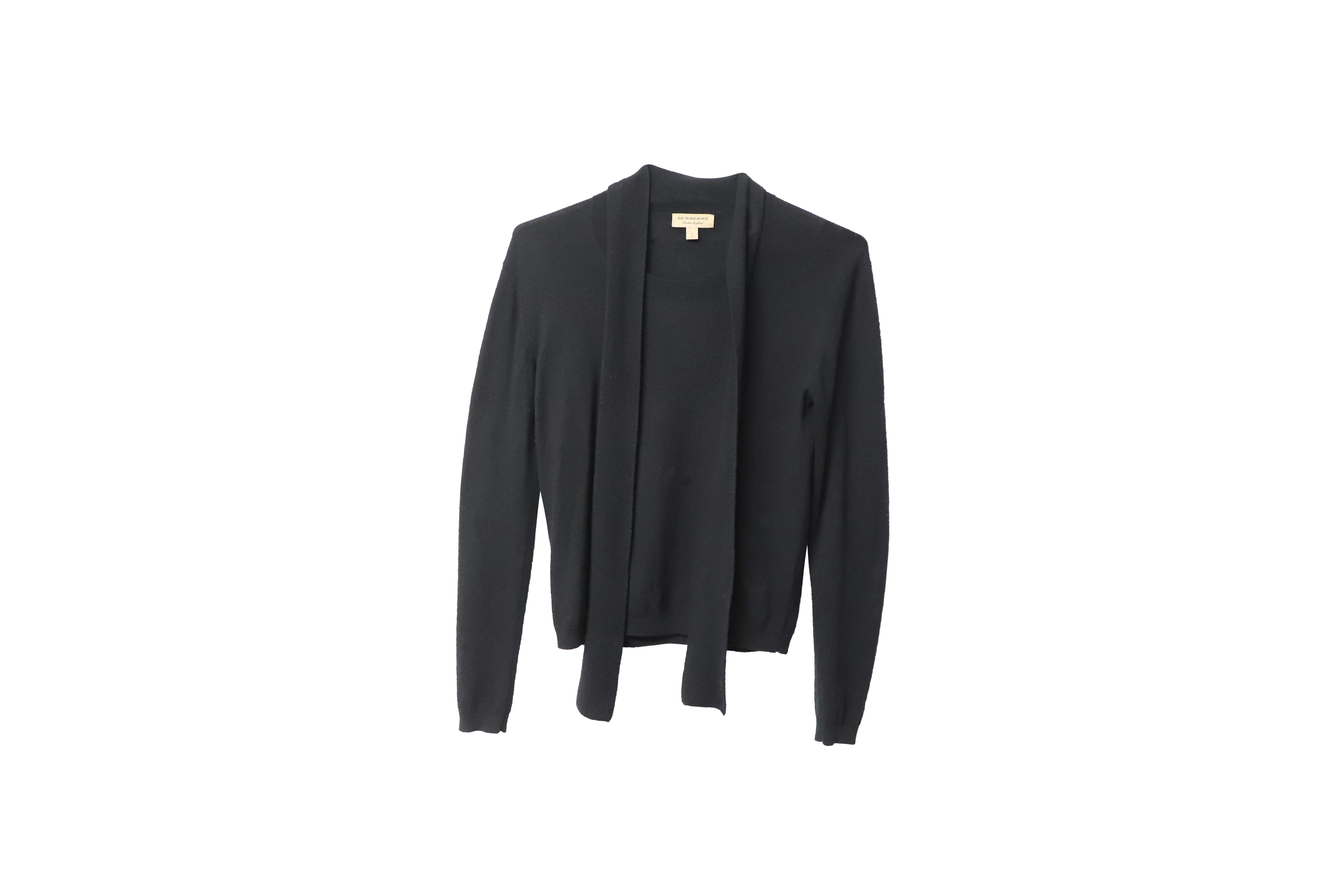 Burberry Sweater with Attached Scarf in Black Cashmere