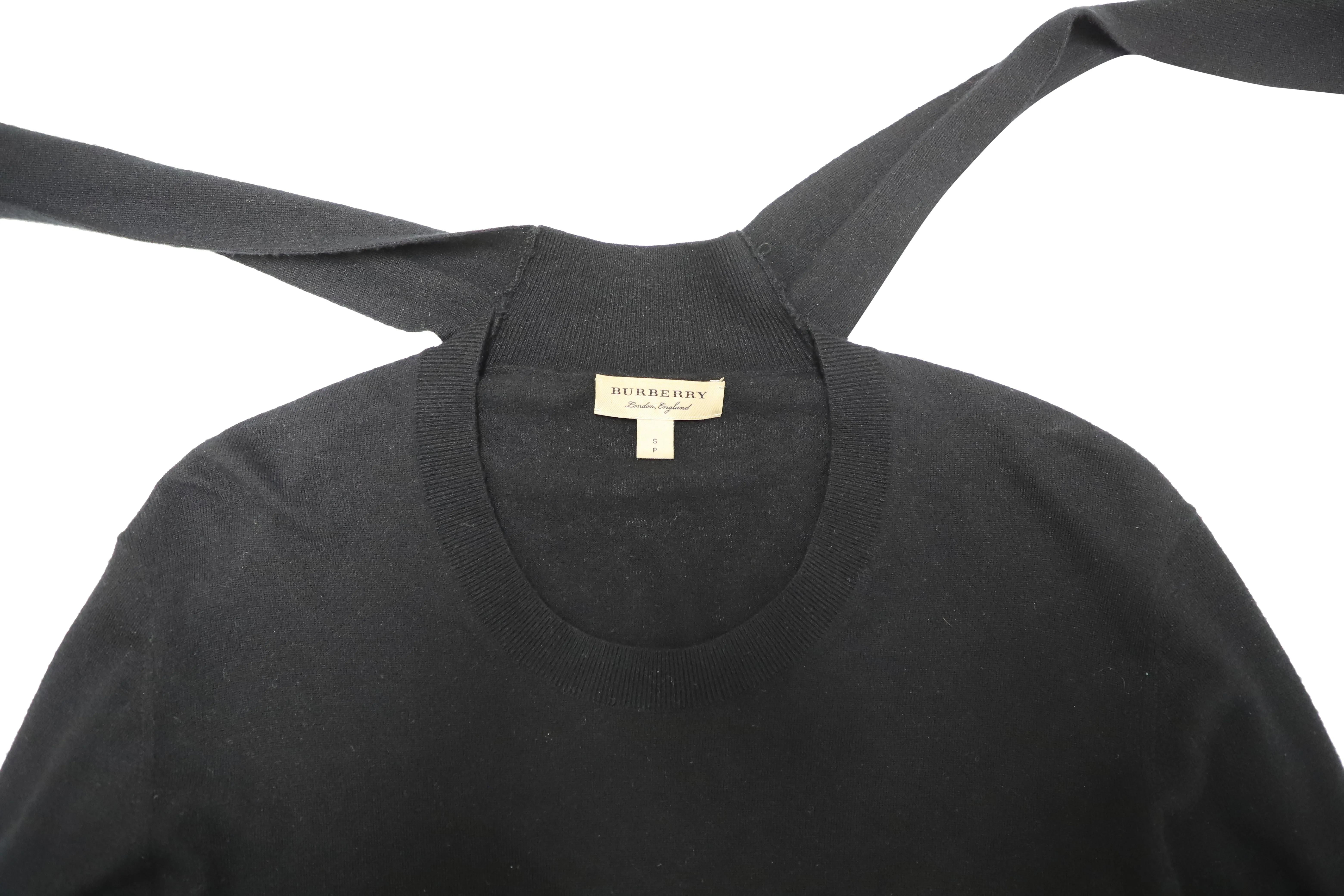 Burberry Sweater with Attached Scarf in Black Cashmere