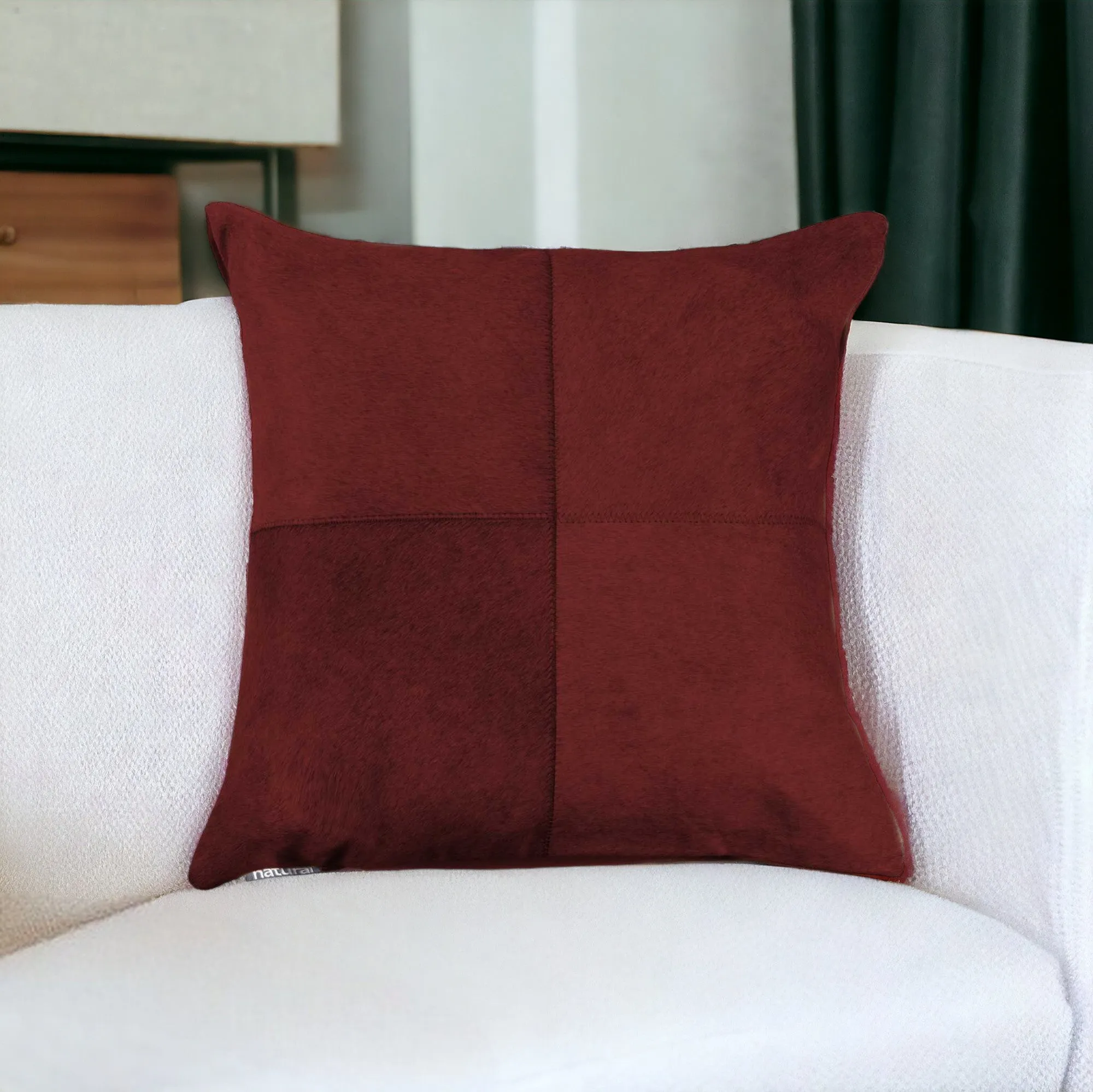 Burgundy Wine Cowhide Accent Pillow storage cart, utility cart