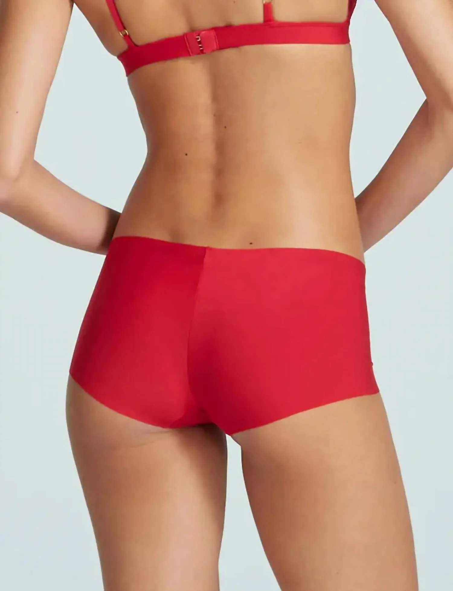 Butter Hipster Bikini Bottom In Scarlet