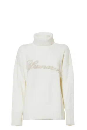 Butter White Cashmere Turtleneck Sweater