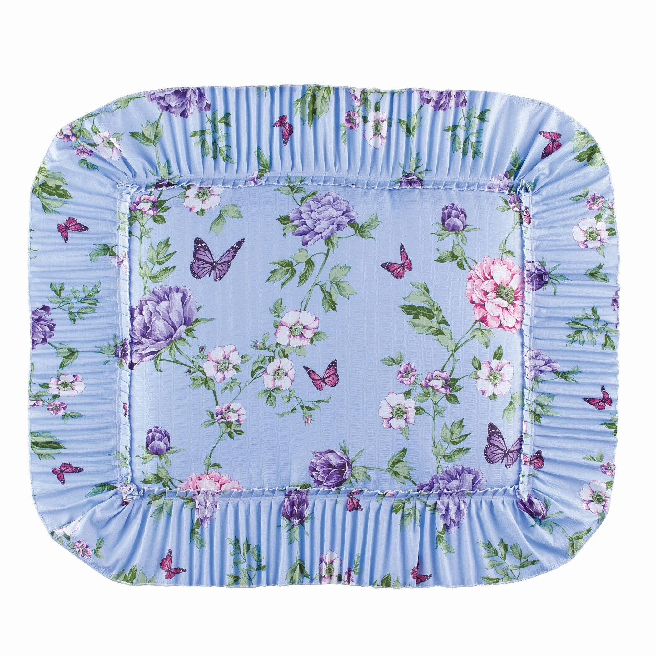 Butterfly Garden Pliss Ruffled Edge Pillow Sham Set pillowcases,cotton pillow covers,bed linen