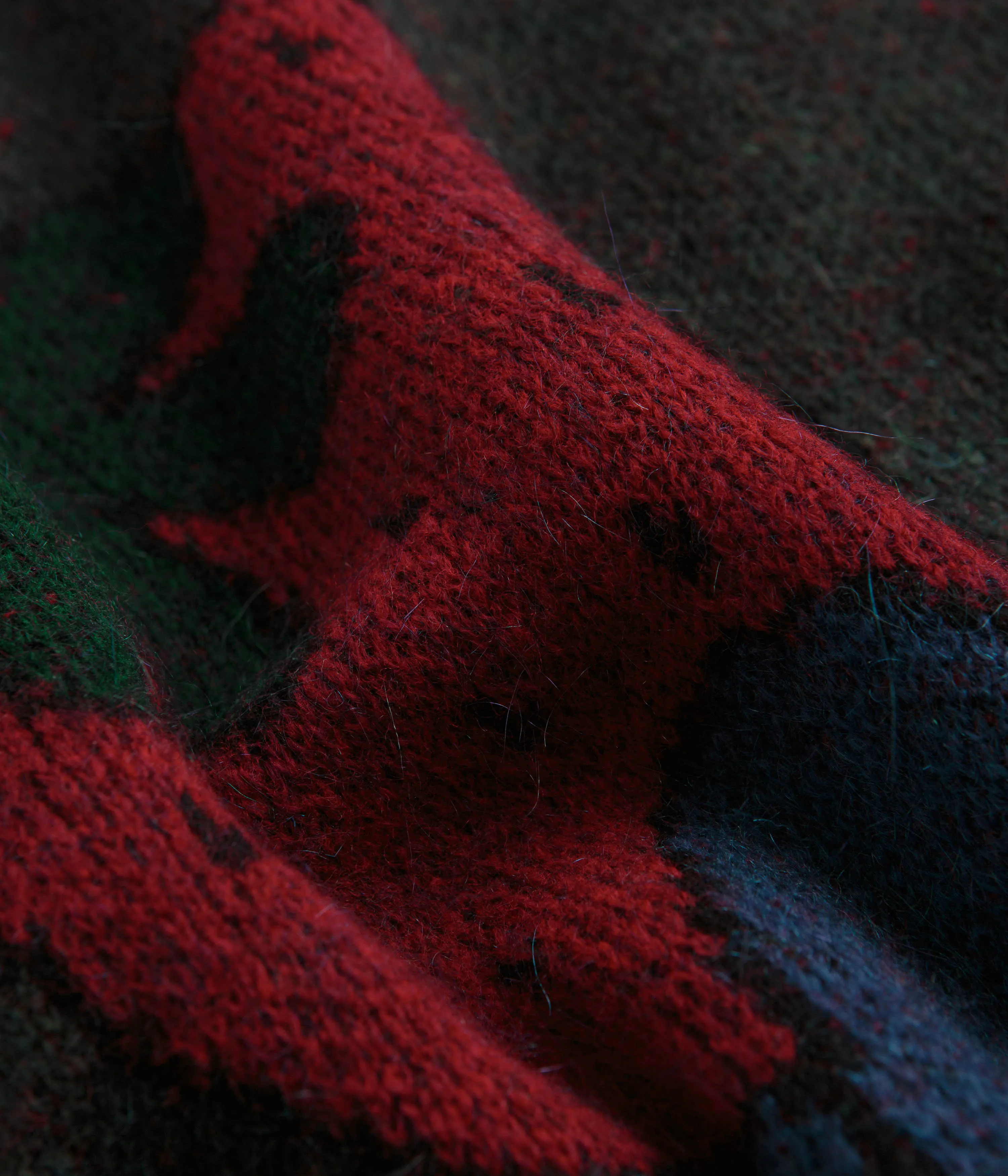 by Parra Stupid Strawberry Knitted Sweatshirt - Hunter Green Parra Clothing