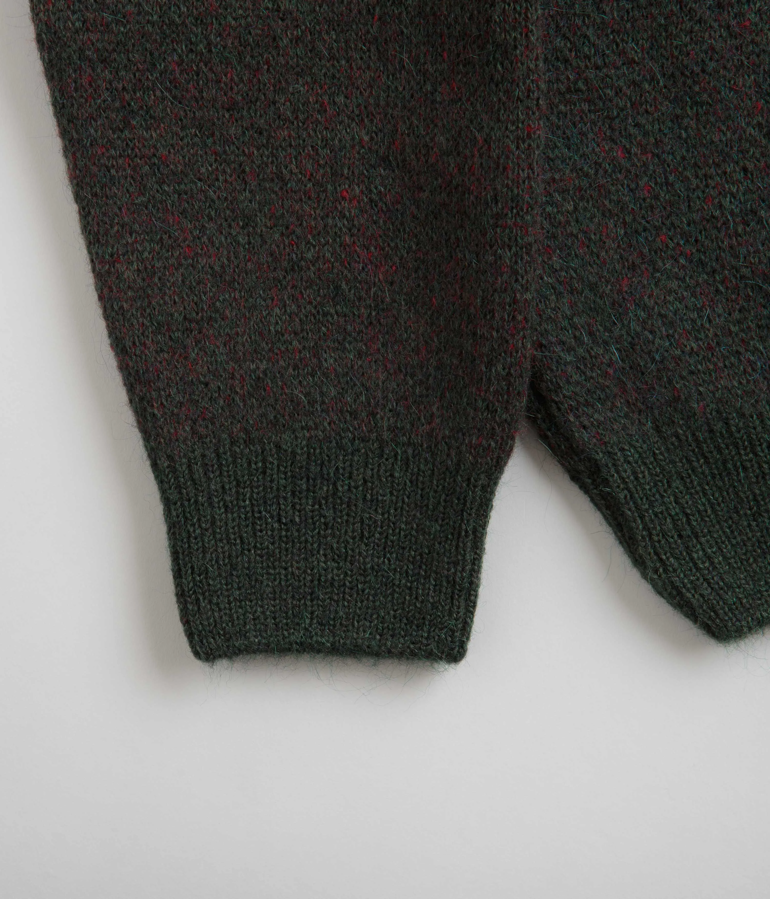 by Parra Stupid Strawberry Knitted Sweatshirt - Hunter Green Parra Clothing