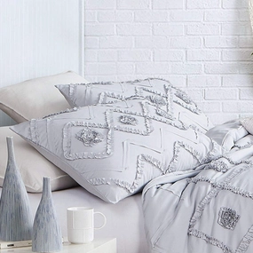 BYB Ruffled Chevron Textured Standard Sham (2-Pack) pillowcases,cotton pillow covers,bed linen