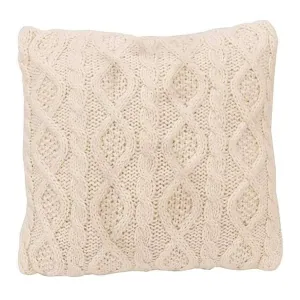 Cable Knit Throw Pillow in Cream storage cart, utility cart