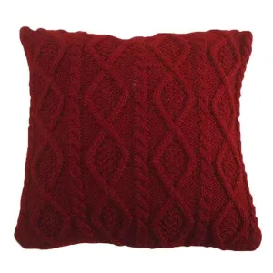 Cable Knit Throw Pillow in Red storage cart, utility cart