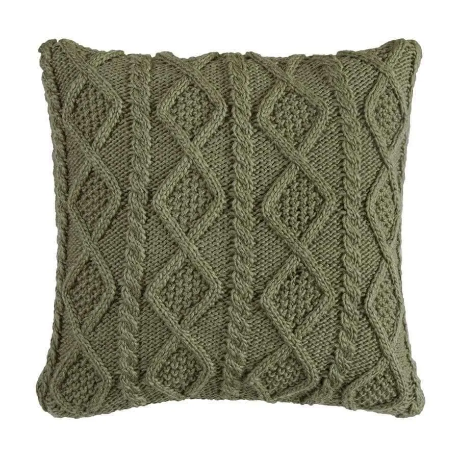 Cable Knit Throw Pillow in Sage storage cart, utility cart