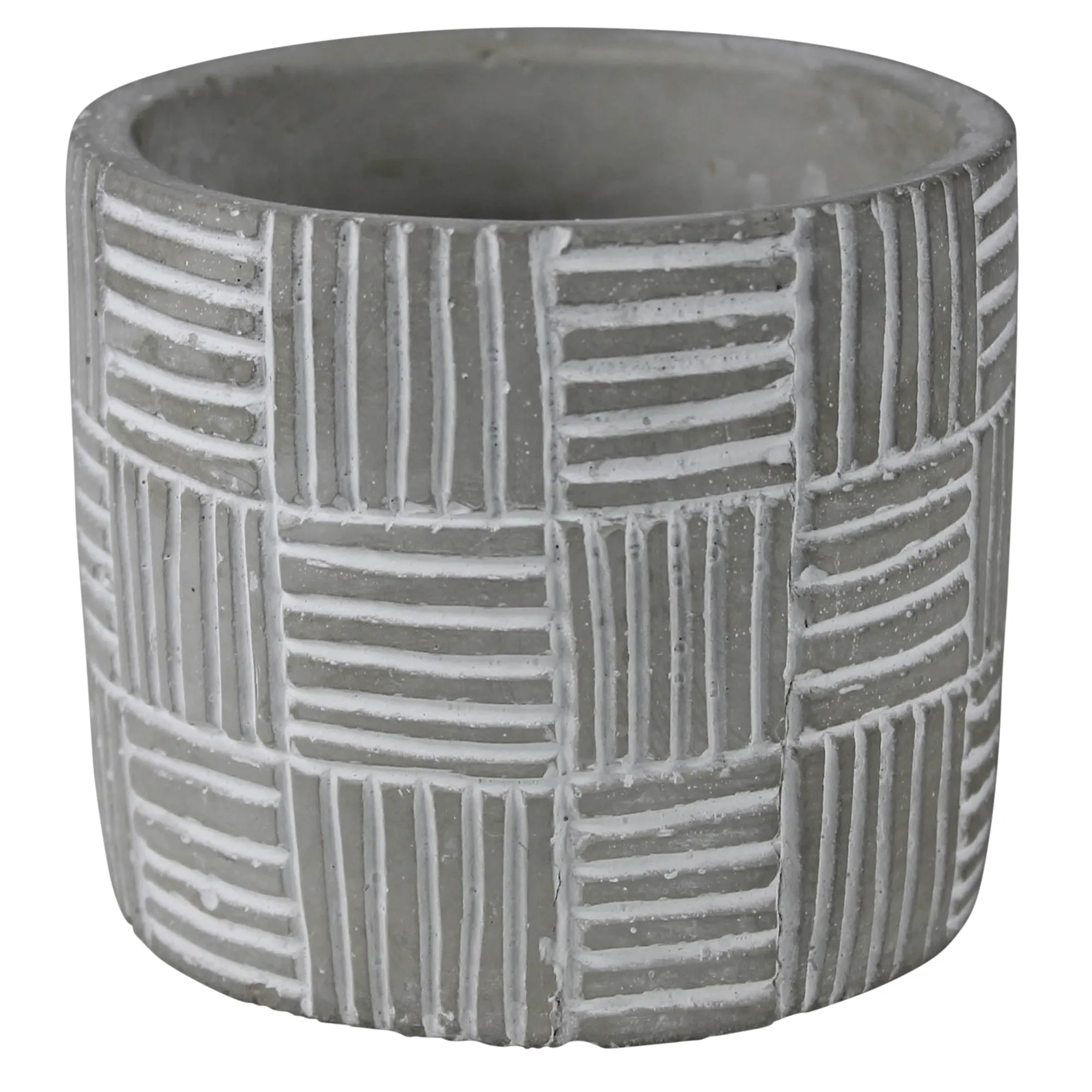 Cachepot, Cement - Crosshatch Vase,Ceramic Vase