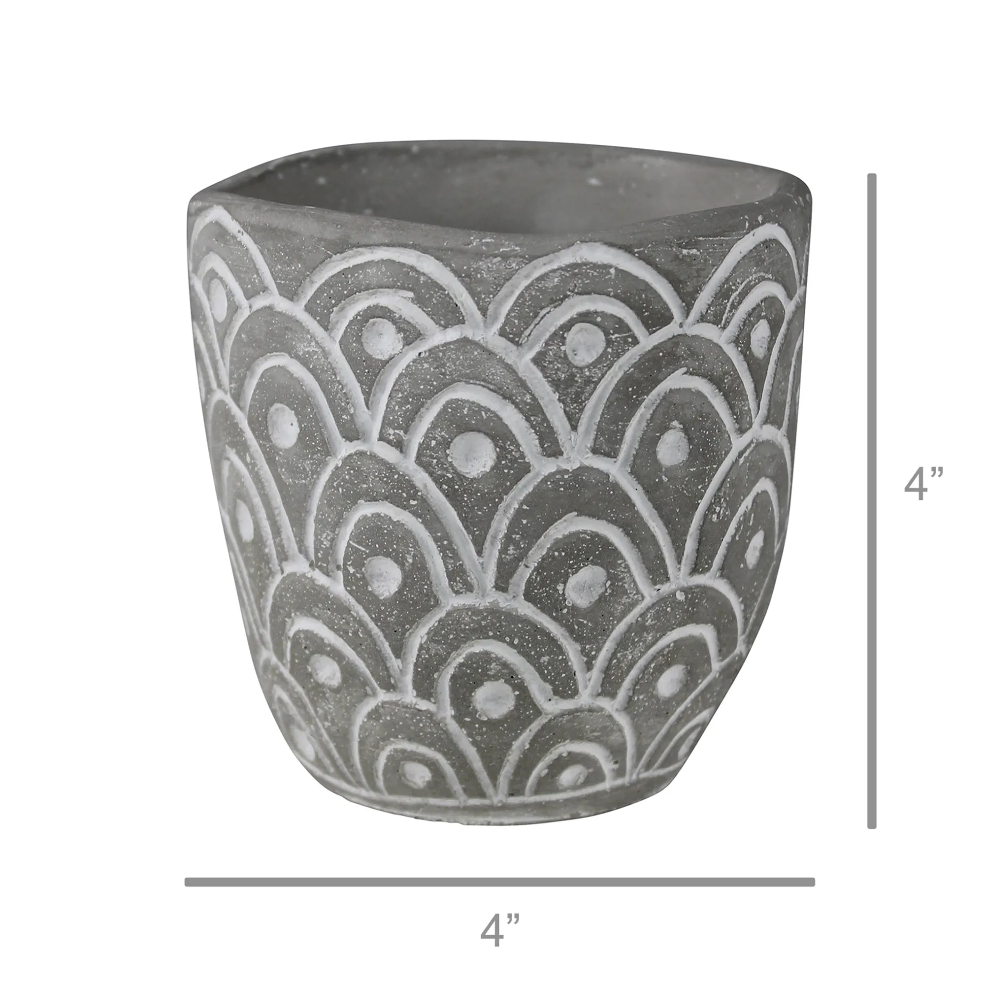 Cachepot, Cement - Scallop