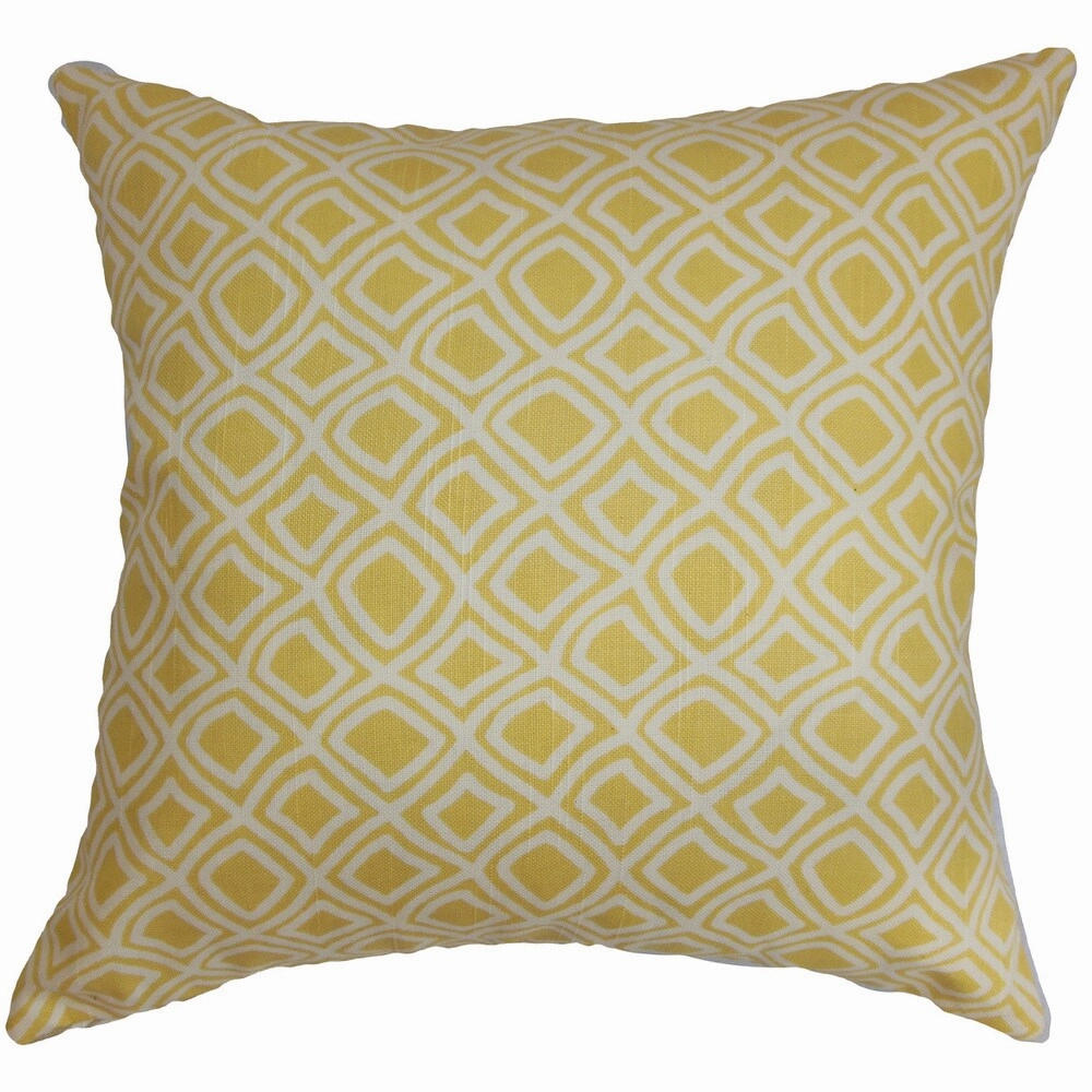 Cacia Geometric Euro Sham Yellow - Yellow/White pillowcases,cotton pillow covers,bed linen