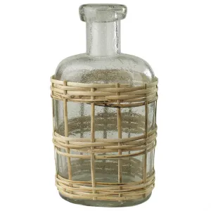 Cairo Bottle, Glass & Rattan - Med Vase,Ceramic Vase