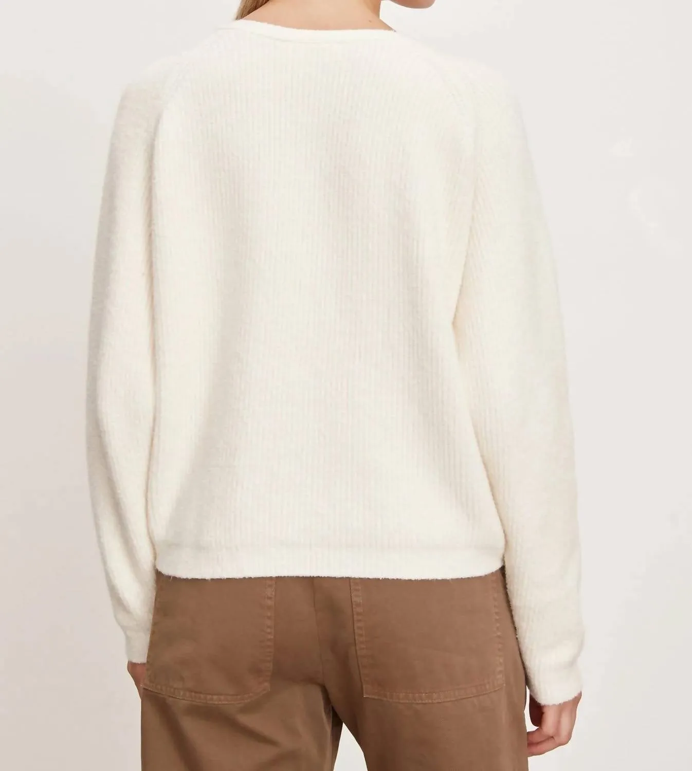 Caitlyn Twist Raglan Sweater In Milk