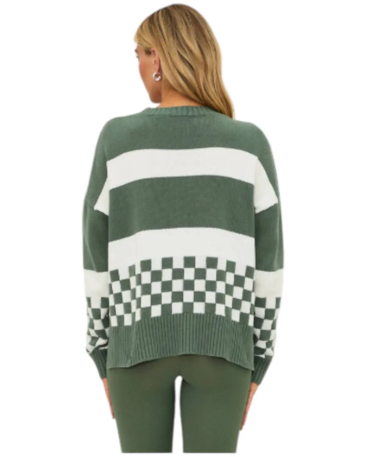 Callie Sweater In Olive/white