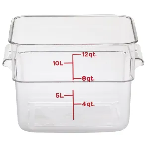Cambro 12SFSCW135, 12 Qt Square Food Storage Container, Clear Figurines,Home Decor Statues