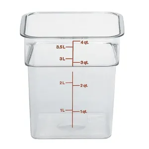 Cambro 4SFSCW135, 4 Qt Square Food Storage Container, Clear Figurines,Home Decor Statues