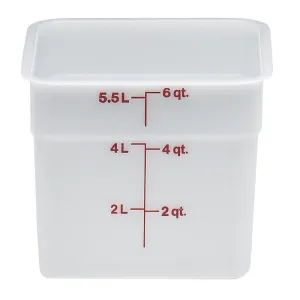 Cambro 6SFSP148, 6 Qt Square Food Storage Container, White Figurines,Home Decor Statues