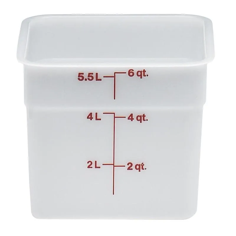 Cambro 6SFSP148, 6 Qt Square Food Storage Container, White Figurines,Home Decor Statues