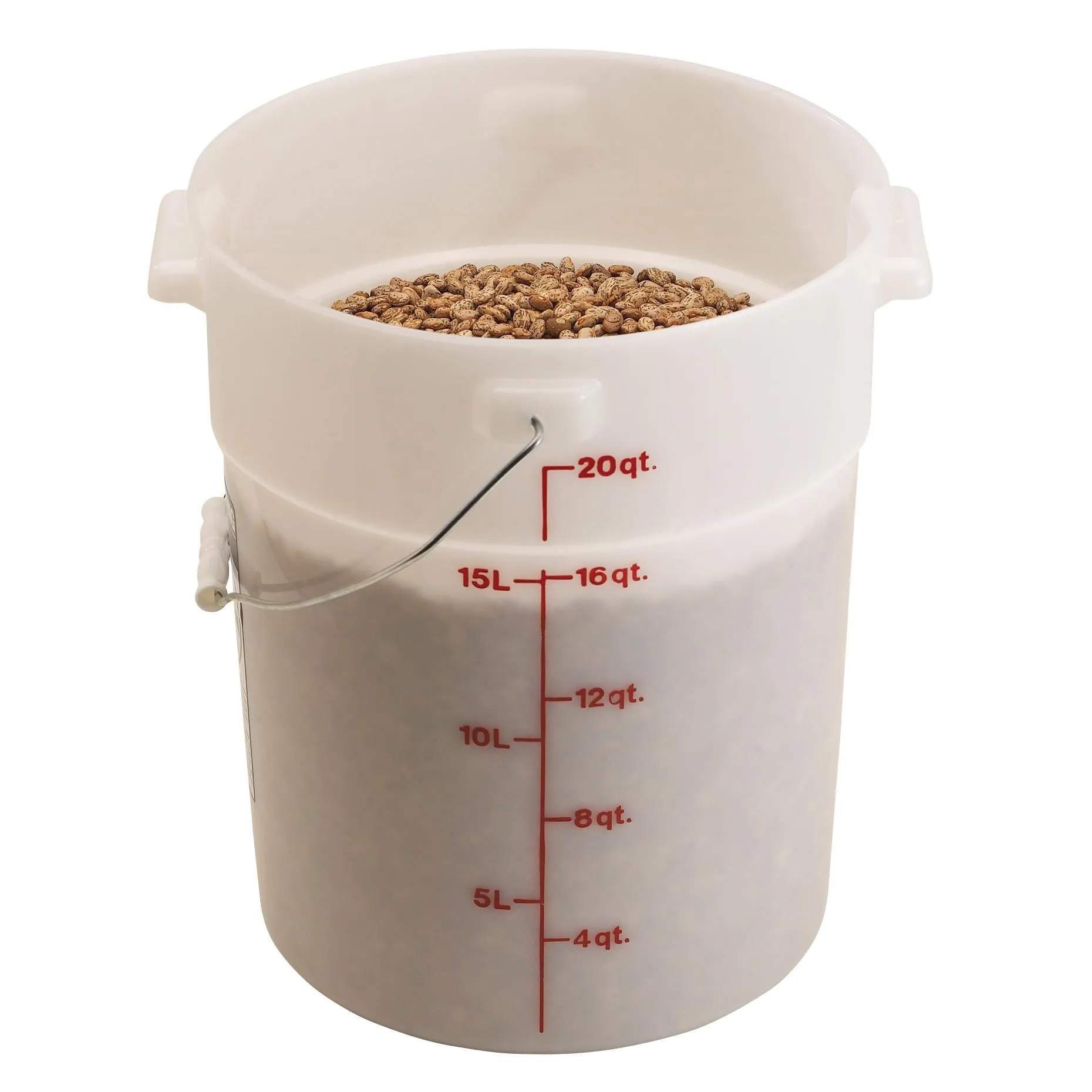 Cambro PWB22, 22 Qt Pail with Bail, White 6 /Case