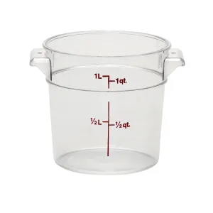 Cambro RFSCW1, 1 Qt Round Food Storage Container, Clear Figurines,Home Decor Statues