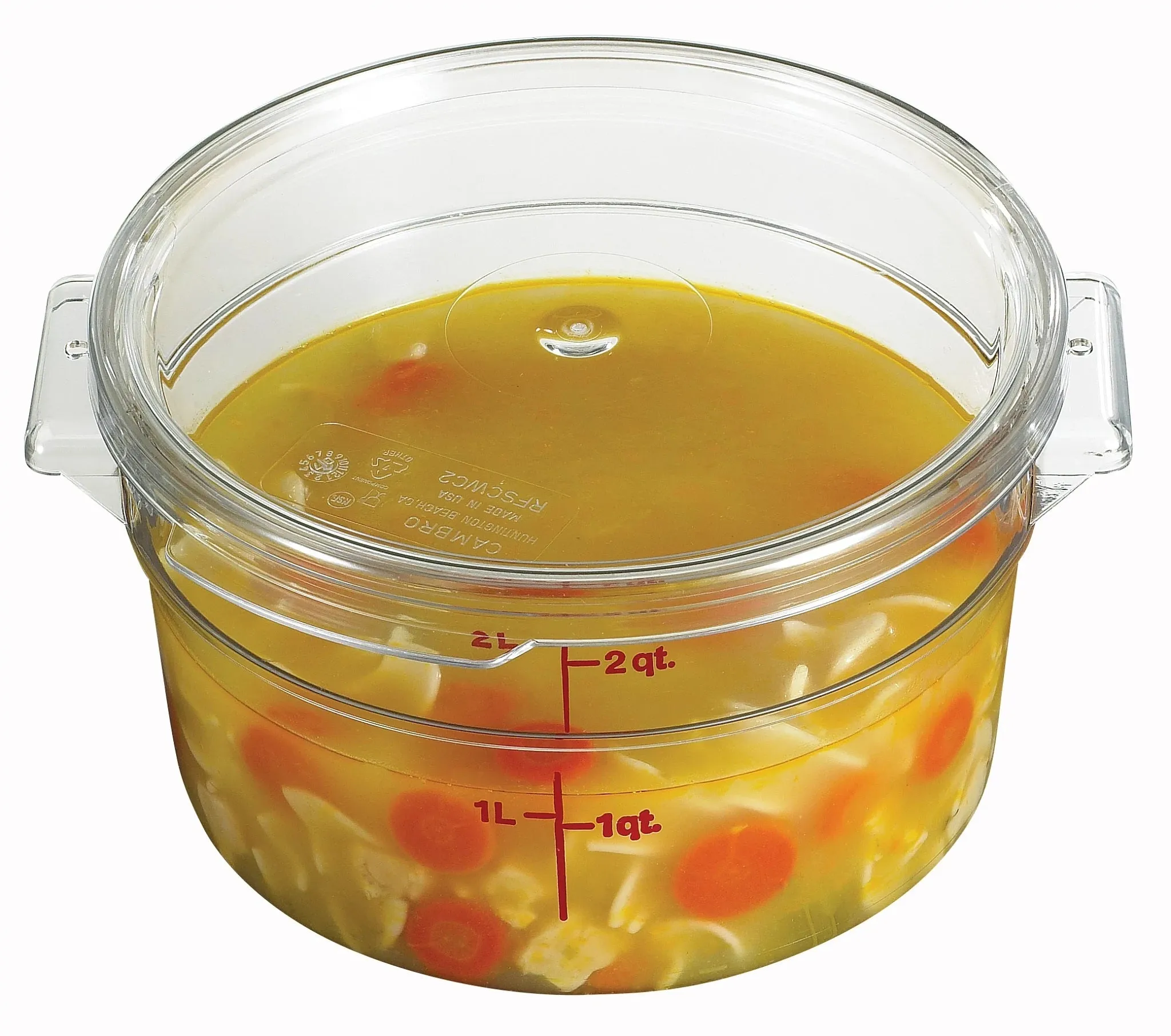 Cambro RFSCWC12 Round Storage Container Cover for 12, 18 & 22 Qt Containers, Clear