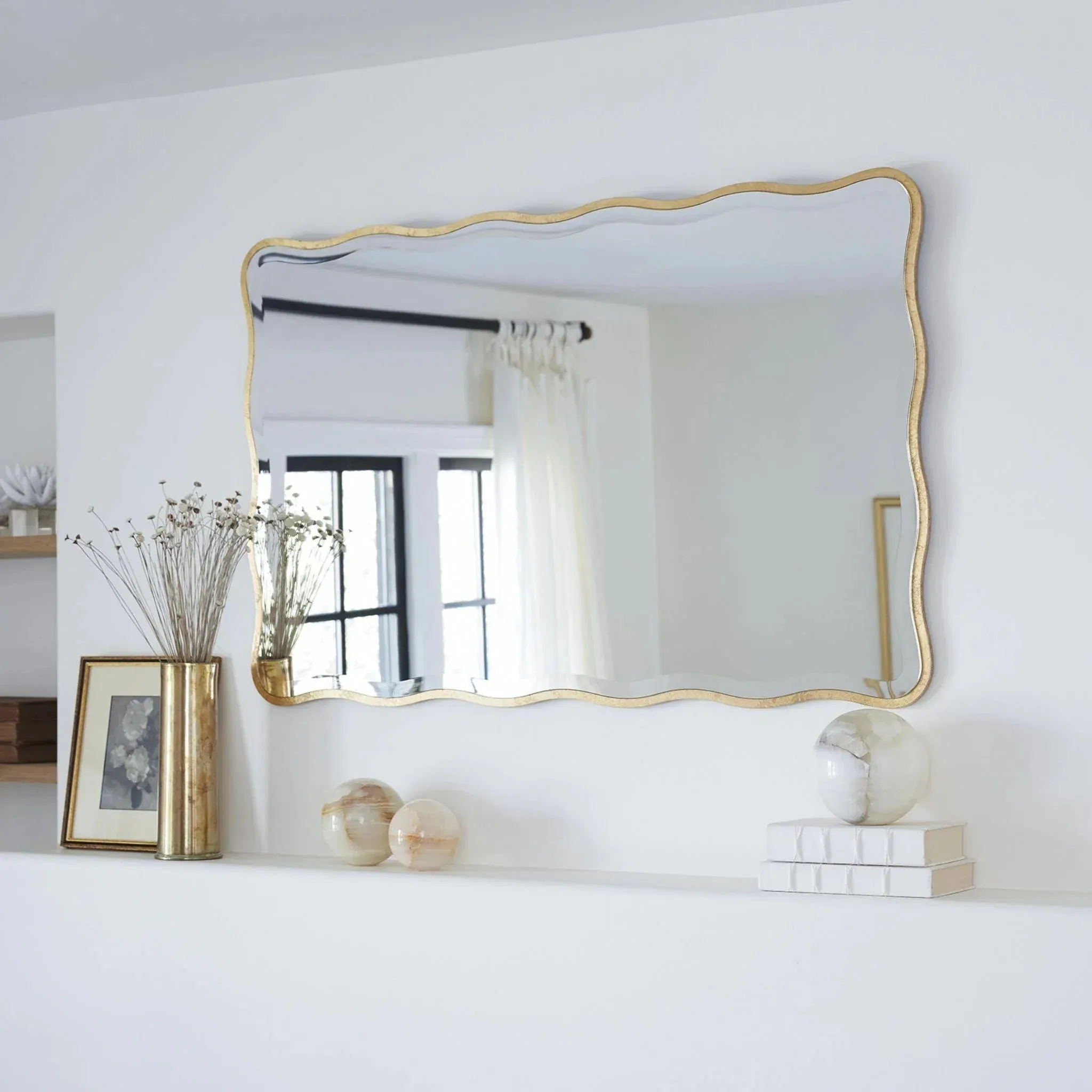 Candice Rectangle Gold Wall Mirror